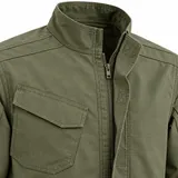 ACU-style jacket stand collar and concealed zipper detail