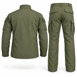 Olive ACU-style jacket and trouser set, rear design reference