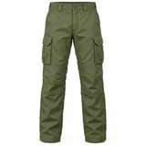 Olive ACU-style cargo trousers with reinforced knee panels