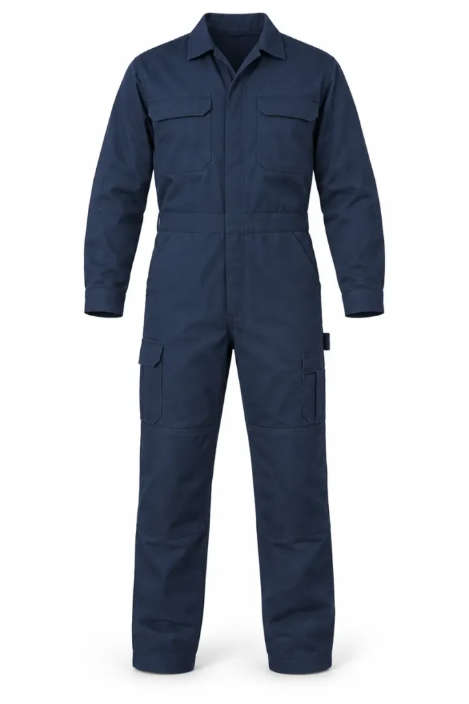 AI-generated navy mechanics work coverall design reference