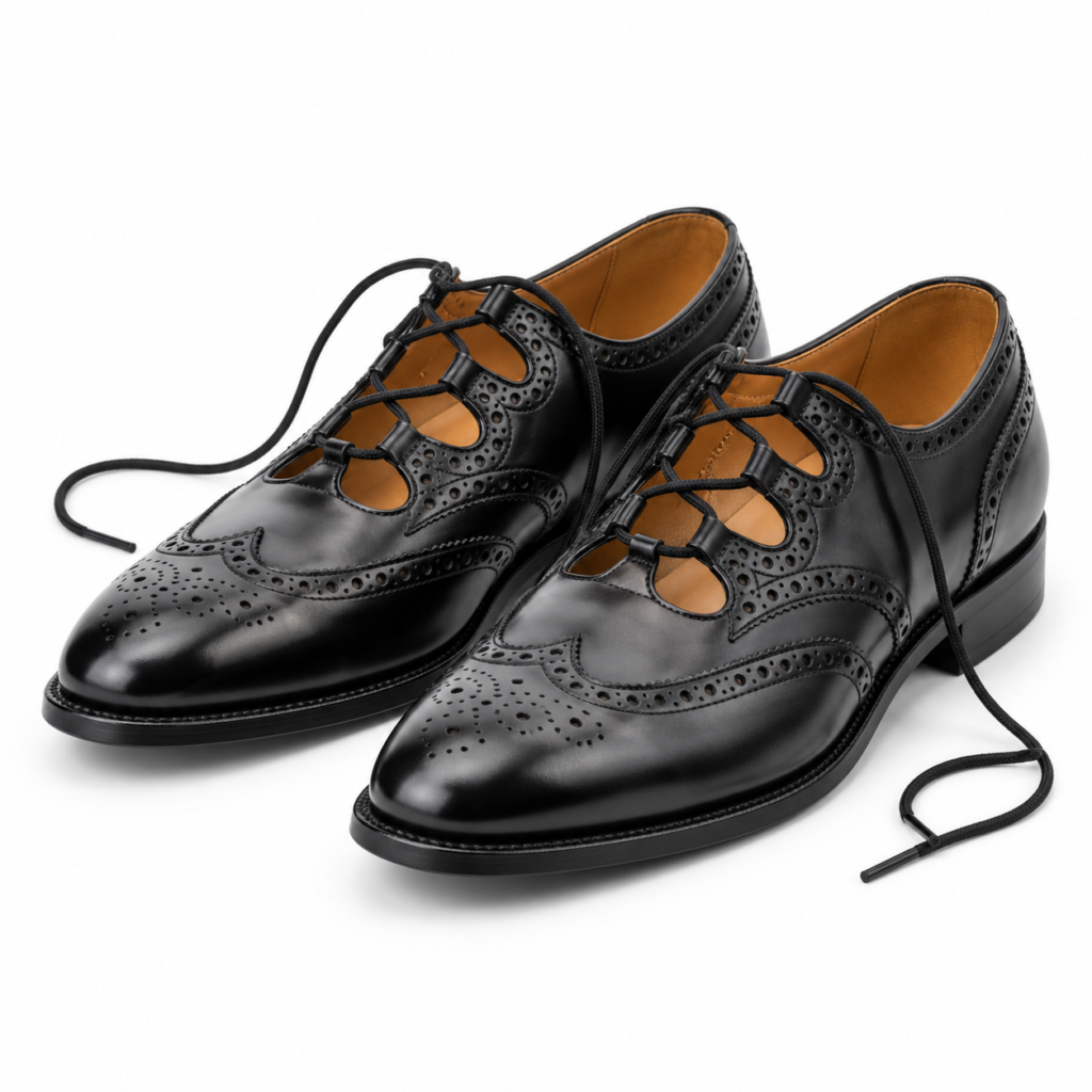 Design visualization of ghillie brogues for a custom Highlandwear brief