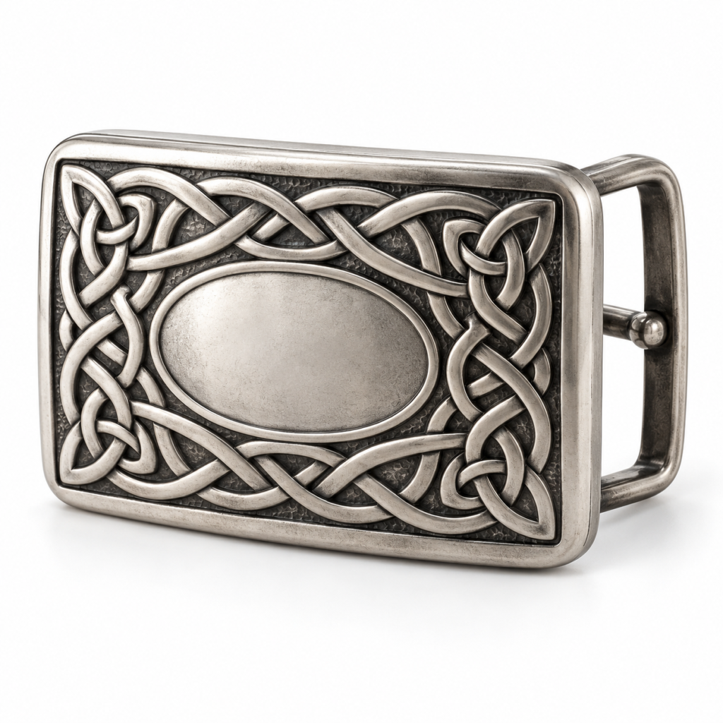 Design visualization of kilt belt buckle for a custom Highlandwear brief
