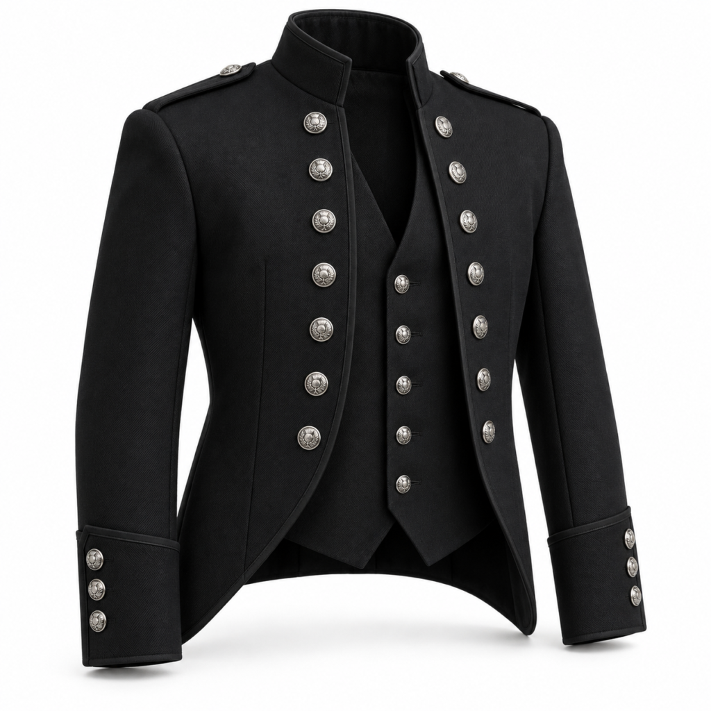 Design visualization of sheriffmuir jacket for a custom Highlandwear brief