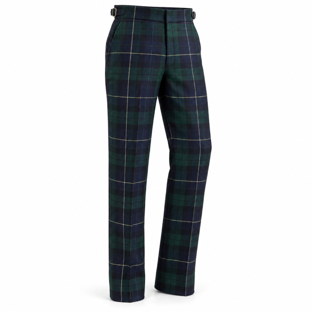 Design visualization of tartan trews for a custom Highlandwear brief